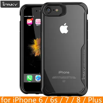 Pentru iPhone 8 8 Plus Caz Original IPAKY 6 6s Plus Silicon Acrilic Hibrid rezistent la Șocuri Transparent Caz pentru iPhone 7 7 Plus Caz