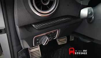 Pentru toate modelele Audi A3 8V 2013 2016 Adevărat Carbon Interior tablou de Bord Consola de Mijloc Benzi Ornamente volan pe Stânga