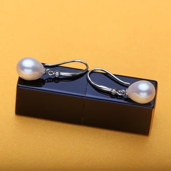 Perla picătură cercei cu Perle Bijuterii pentru Femei, Casual, Stil de Bijuterii 8-9mm Farmec Perla Boemia, argint 925 cercei pentru dragoste
