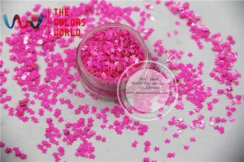 Perlate Indescent Rose Carmin Culori Stea Forme Sclipici Dimensiune 3mm paillette pentru Nail Art , DIY consumabile