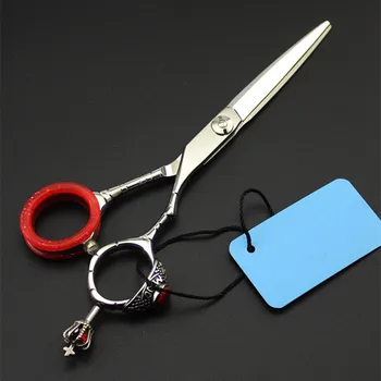 Personaliza Nou de lux profesionale Japonia 440c 6 inch Coroana de păr foarfece de tuns frizerie makas shears foarfece de coafura