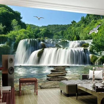 Personalizat Chinoiserie gazete de Perete Peisaj Cascada 3D Stereo Murală de Fundal de Perete Living Home Decor Tapet Pentru Pereti 3D