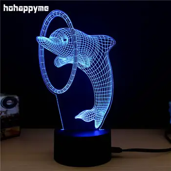 Pește, Delfini Viața Marină Neon Acrilice LED Lumină Semn de Bar Pub Cafenea Desktop Decor Camera Copilului Placa Panouri