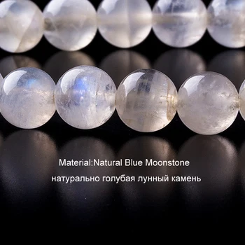 Piatra naturala Brățară de 6-8mm, Piatra lunii Femei Bratari de Moda 2017 Lumină Albastră Margele Om Brățară Bijuterii Unisex