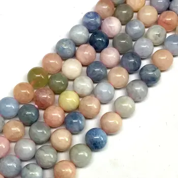 Piatra naturala Colorate Morganite Distanțier Margele Rotunde de 6 mm 8 mm 10 mm 12 mm14 mm Rare Bijuterii DIY Face