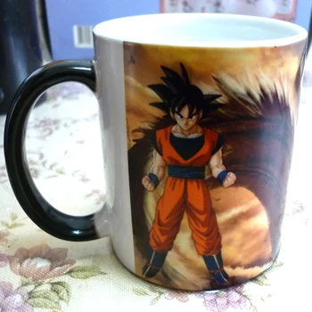 Picătură de transport maritim New Sosire Dragon Ball Z Super Saiyan Goku Cana Fierbinte, Rece, Căldură Sensibilă Schimbare de Culoare Cani de cafea ceasca de ceai