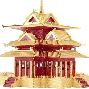Piececool 3D Metal Nano Puzzle Turnul de Forbidden City Model Kituri DIY Modele de Tăiere cu Laser 3D Puzzle Jucării pentru adulți