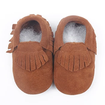Piele de căprioară Piele naturala moale pantofi pentru copii Copilul nou-născut copilul mocasini pentru Sugari franjuri Pantofi transport gratuit