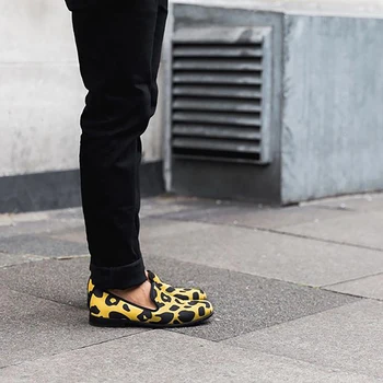 Piergitar 2018 nou stil Handmade barbati pantofi cu Clasic Leopard animal print Camo piele captuseala pentru confort și durabil purta