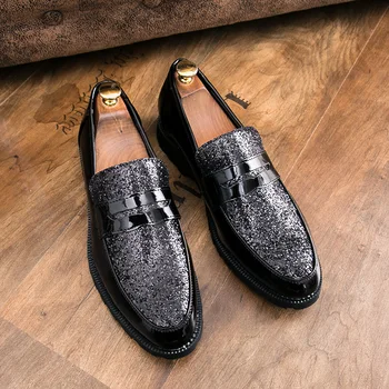 Pietre alunecare pe pantofi barbati formale din piele brand de lux mens subliniat toe pantofi rochie italian elegant masculin pantofi oxford pentru barbati