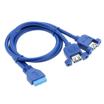 Placa de baza Placa de baza 20Pin USB3.0 Femeie a Dual USB 3.0 O Femeie Cablu de Date Cablu de Montare pe Panou 50cm PC DIY Gazdă Caz