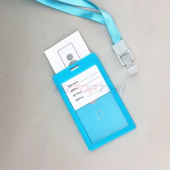 Plastic Angajat Lucrător ID Insigna Numele Titularului Cardului Cu Curea Detasabila Pentru Expozitie Multi-culoare Alege în Vetical 10sets