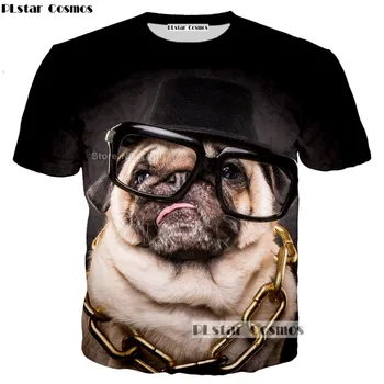 PLstar Cosmos animale amuzant tricou PUG dog T-shirt-uri de moda de imprimare 3d Femei Barbati tricouri marimea S-5XL Picătură de transport maritim