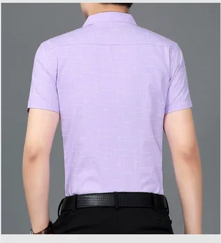 Plus Dimensiune Brand de Haine Barbati 2017 Vara Bumbac Barbati Tricou de Afaceri de Moda Casual imprimat Camasa Barbati Slim Fit Shirt de Înaltă Calitate