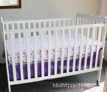 Promovare! 7PCS brodate bumbac lenjerie de pat pentru copii set ,include(bara+plapuma+capac pat+pat fusta)