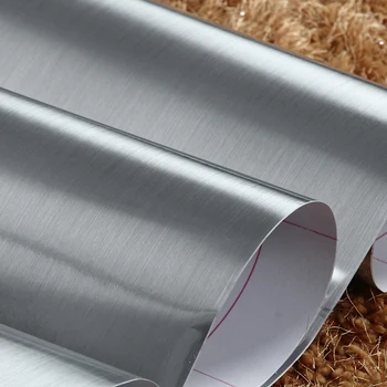 PVC, Auto-adeziv Tapet Argintiu Periat din Oțel Inoxidabil de uz Casnic Autocolante de Vinil Film de Mobilier Pentru Decor Acasă