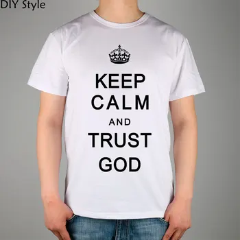PĂSTRAȚI-vă CALMUL și încrederea în dumnezeu, Creștin Isus Catolică DOMNUL T-shirt Scurt Barbati de Moda de înaltă calitate de Brand t camasa