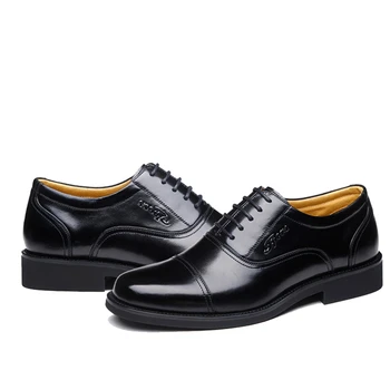QFFAZ din Piele Mens Pantofi de Înaltă Calitate, Pantofi Oxford Pentru Bărbați Dantela-Up de Oameni de Afaceri de Pantofi de Brand Barbati Pantofi de Nunta