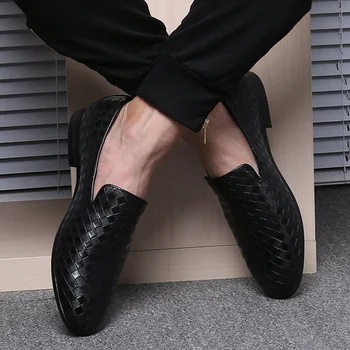 QFFAZ Oameni Noi Pantofi de Brand de Lux Panglica din Piele Casual de Conducere Pantofi Oxfords Barbati Mocasini Mocasini Pantofi italieni pentru Bărbați Apartamente