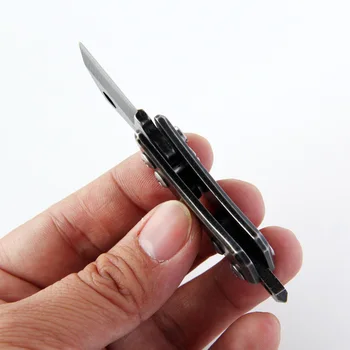 QingGear Mini briceag D2 Blade Cu Întrerupător de Sticlă și Șnur Gaura de Buzunar Breloc Cutit de Salvare Survial EDC Instrument
