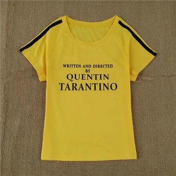 QUENTIN TARANTINO Scrisoare de Imprimare T tricoul Topuri pentru Femei Maneci Scurte Tricou 2018 Sexy Bumbac Galben de Moda Scurt Tricouri Tricou