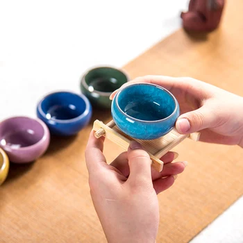 Rafinat Gheață Crape Glazura Ceașcă de ceai 33ML Ceramice Set de Ceai Puer Ceașcă de Porțelan Chinezesc Kung Fu Set de Ceai Porrtery Teaset D056