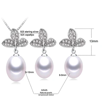 Real Perle Naturale seturi de bijuterii,Colier si Cercei mireasa seturi de bijuterii,Moda argint 925 seturi de bijuterii pentru femei