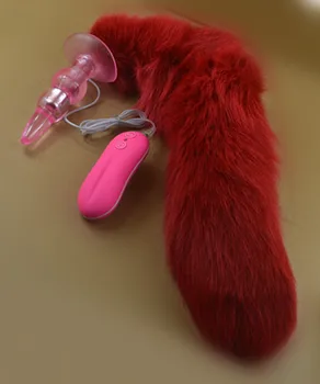 Red Fox Coada Anal Plug În Joc Adult Pentru Cupluri , 10 Viteze Vibratoare Anale Dop De Fund , Sex Erotic Flirt Jucării Pentru Femei