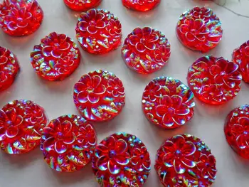 Roșu AB Rotund culoare 16mm Suprafața unui cristal flori Coase Pe pietre de rășină pietre prețioase flatback strass 100buc/lot