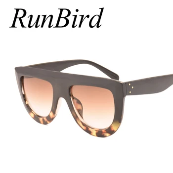 RunBird Leopard ochelari de Soare Femei Gradient de Lentile de ochelari de Soare Barbati Full-Frame Nuante Doamnelor Ochelari Supradimensionate Unisex oculos 1044R