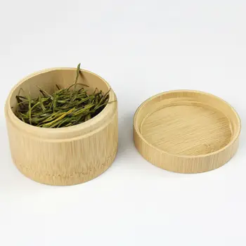 Runda de Bambus Proaspăt Oală de Ceai de Călătorie Portabil Ceai de Stocare de Caz Sigiliul Ambalajului Cutie de Cadou Primește Manual Mini Cutie de Cadou 1buc 7*5.5 cm