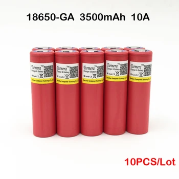 Sanyo Baterie 18650 NCR18650GA 10BUC 3500mAh Baterie 3.6 V 10A Flat Top Acumulatori 18650 Baterie / UAV/LED oct15