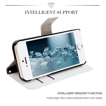 Sclipici 3D Diamond Cover Pentru iPhone 5S 5 SE Caz Flip din Piele de Caz pentru iPhone 5 5S 6S 6 Plus Stras Portofel Geanta Caz de Telefon
