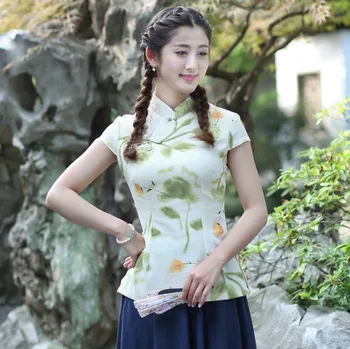 Shanghai Poveste Nouă Vânzare cheongsam tricou chinezesc topuri cheongsam sus tradițională Chineză Lenjerie de Lenjerie de Top bluza top 7 stil