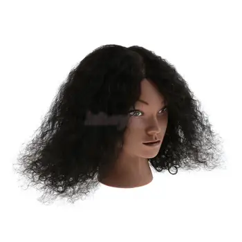 Silicon Cosmetică, Coafură Practică De Formare Cap De Manechin Cu Par Uman Muntele Gaura De Culoare Stil Taie Afro-American