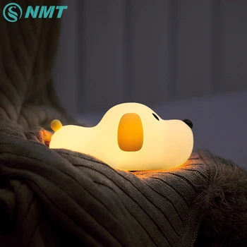 Silicon de Desene animate Catelus Senzor Tactil LED Lumina de Noapte pentru Copii Dormitor de Noapte LED Lampa USB Atmosfera Noutate Lumina