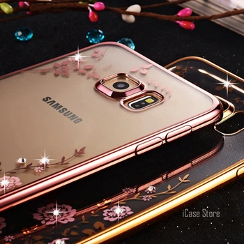 Silicon moale Floare TPU Caz de Telefon Pentru Samsung Galaxy A3 A5 2017 A7 S3 S4 S5 S6 S7 Edge S8 Plus J3 J5 2016 J7 Grand Prime caz