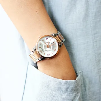 SINOBI 2017 Femei de Aur la Geneva Ceasuri de Moda Brățară Ceas de mână Data de Branduri Renumite Doamnelor Cuarț Ceas Ceasuri Montre Femme