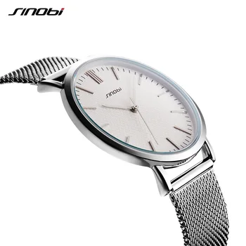 SINOBI Ultra-subțire Dial Mens Ceasuri de Top de Brand de Lux de Afaceri Cuarț Ceas pentru Bărbați Moda Ceas de mână Plasă de Trupa Relogio Masculino