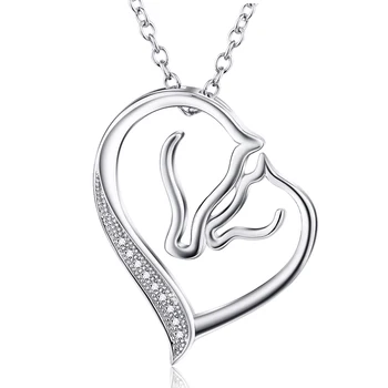 Sinya 925 Sterling de argint colier pandantiv bijuterii pentru femei fata Inima de Cristal Cubic Zirconia Cravată Nouă sosire Fierbinte La vanzare
