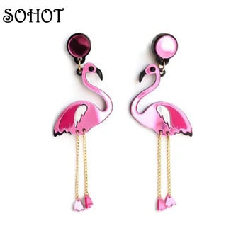SOHOT Bohemain Flamingo Ciucuri Lanț de Bijuterii Seturi de Femei Colier Cercei Bijuterii Accesorii Petrecere de Vara, Cadouri