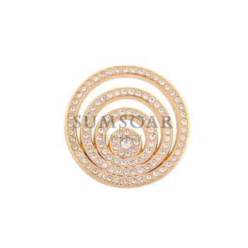 Somsoar Bijuterii 25MM Spumante Interschimbabile Multi-Cristal Rotund Monedă Disc se Potrivesc 35MM Monedă Titularul Cadru Pandantiv 10buc/lot