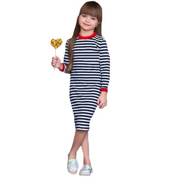 SOSOCOER Copii Fete Dress Long Sleeve Stripe pentru Copii Rochii Noi 2017 Primavara Toamna Fata de Moda Rochie de Printesa Haine Haine