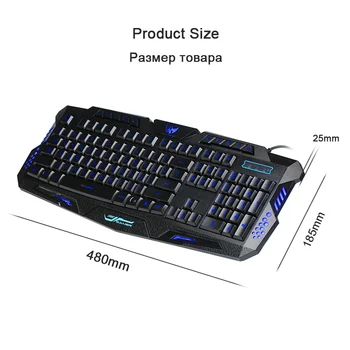 Sovawin prin Cablu engleză / Russian Keyboard Rosu/Violet/Albastru lumina de Fundal Tastatură de Gaming design rezistent la apa Gamer Periferice pentru computere
