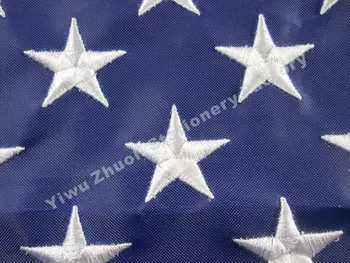 Steagul American cu Alamă Broderie 360X240cm (12x8FT) 1500g livrare gratuita Dungi Cusute Nailon NE BRODATE STELE