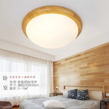 Stil japonez Delicate Artizanat din Lemn rotund led lumini plafon luminarias para sala dimming led lampă de plafon