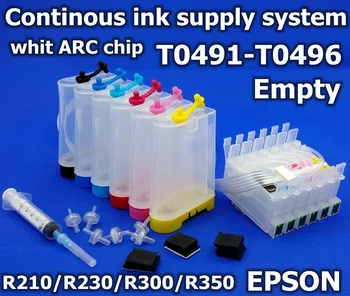 Sublimare CISS inkjet printer R200 R210 de mărcile de oțel r220 R230 R300 R320 R340 R350 T0491-T0496 Auto reset chip R230 Sistem de Alimentare cu Cerneala