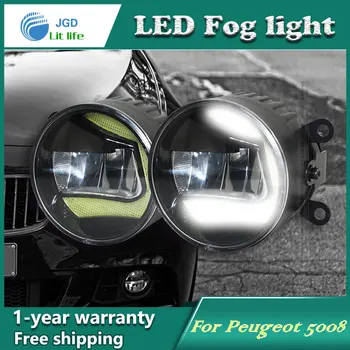 Super LED-uri Albe Lumini de Zi de Funcționare caz Pentru Peugeot 5008 Drl Light Bar Parcare proiectoare Ceata 12V DC Lampă de Cap
