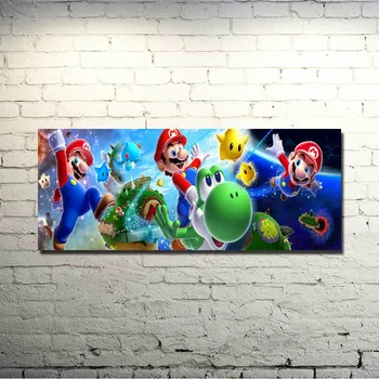 Super Smash Bros Mario Party Tesatura de Matase Arta Poster de Imprimare 24x60 inci Jocuri Imagini Pentru Decor Perete 057