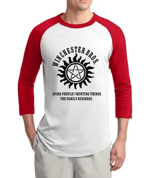 Supranaturale Winchester Bros 3/4 sleeve tricouri barbati 2017 vara din bumbac raglan bărbați t-shirt, o-neck top tees pentru fanii filmelor